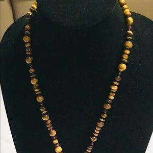 Tiger Eye Gemstone Lariat Necklace